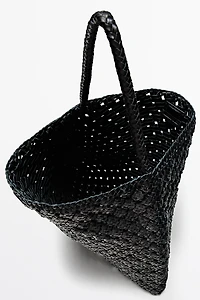 Braided nappa leather bag