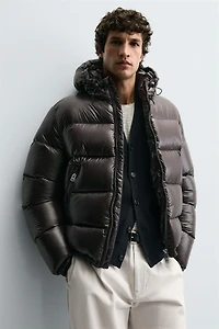 100% FEATHER WATER REPELLENT PUFFER JACKET