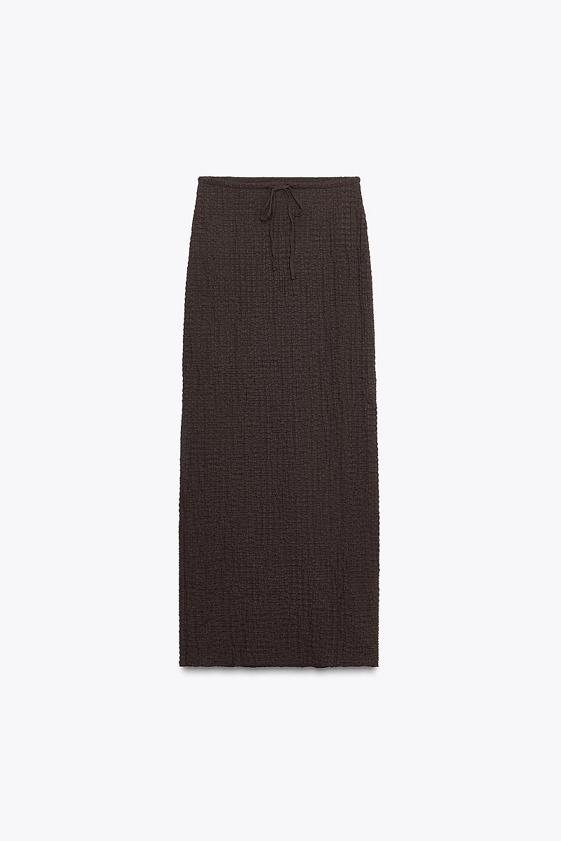 TEXTURED MIDI SKIRT