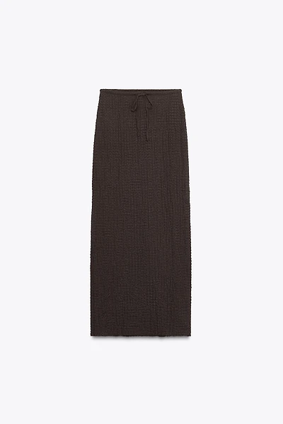 JUPE MIDI TEXTURÉE
