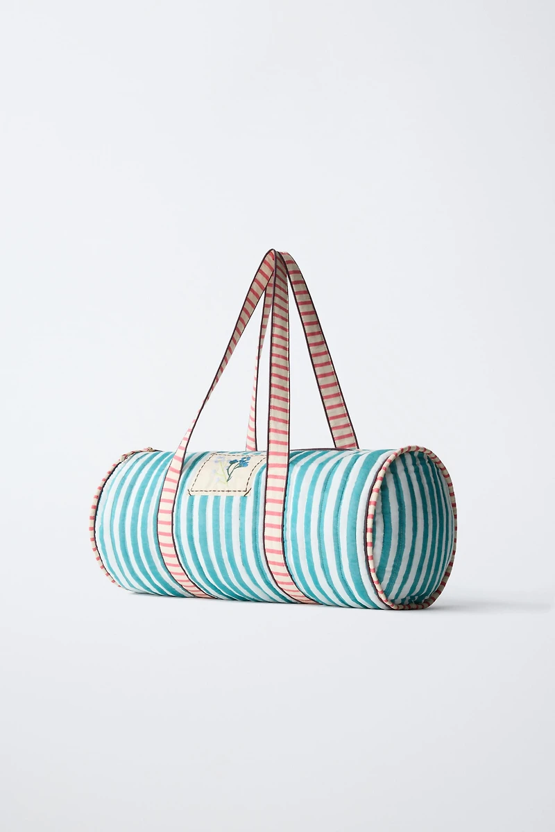 SAC BOWLING RAYURES BRODÉES