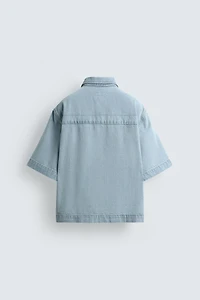 CHEMISE EN DENIM À MANCHES COURTES