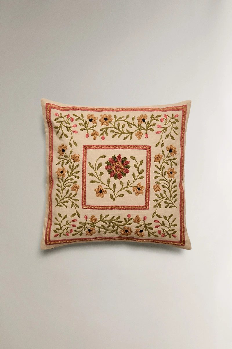 FLORAL TUFTING THROW PILLOW COVER