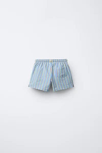 2-6 YEARS/ STRIPED SEERSUCKER SWIM SHORTS