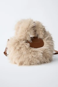 SAC BANDOULIÈRE EFFET FOURRURE