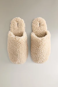 FAUX SHEARLING MULE SLIPPERS