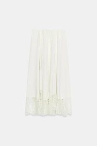 VOLUMINOUS LACE MIDI SKIRT