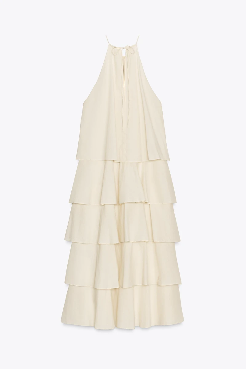ZW COLLECTION RUFFLED HALTER DRESS