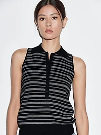 100% cotton polo shirt with striped details
