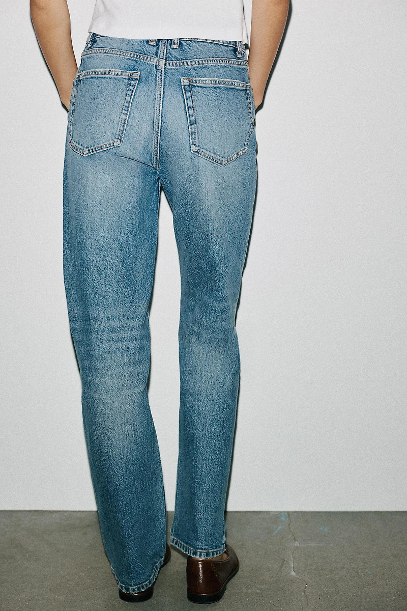 TRF STRAIGHT LEG JEANS WITH A HIGH WAIST