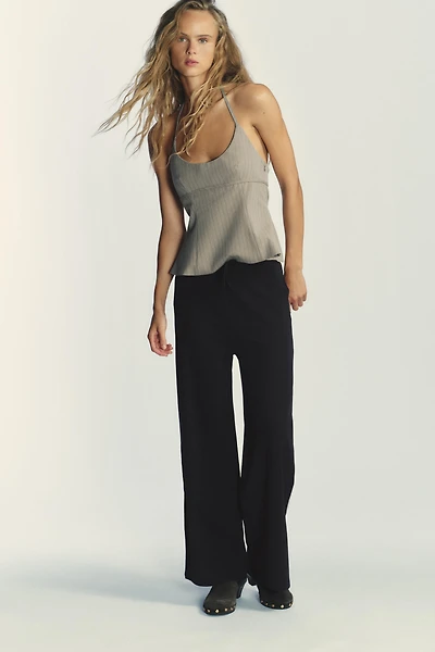 TEXTURED STRAIGHT LEG PANTS