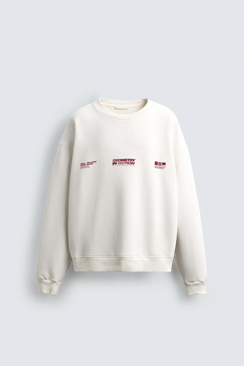 PRINTED TEXT SWEATSHIRT