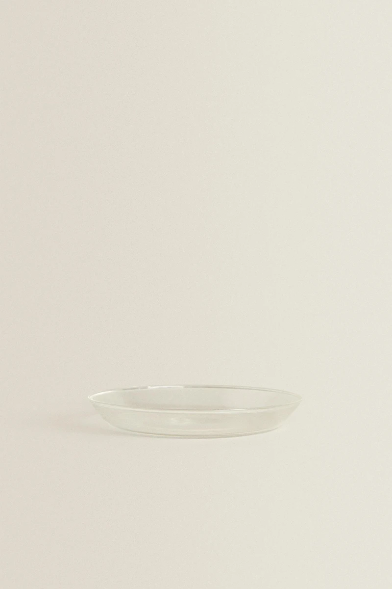 BOROSILICATE GLASS SIDE PLATE WITH RIM