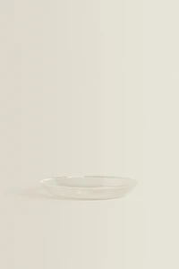 BOROSILICATE GLASS SIDE PLATE WITH RIM