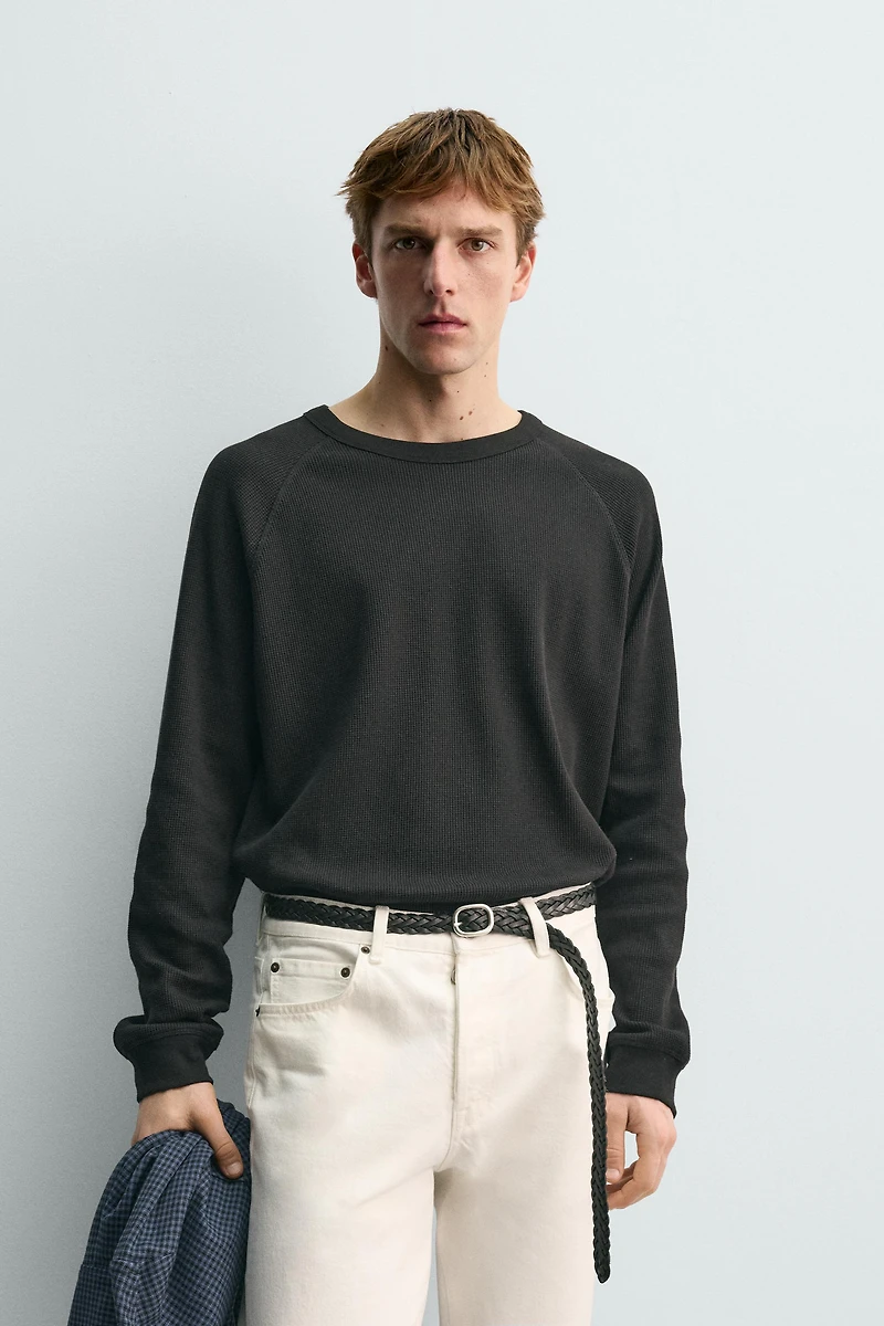 AARON LEVINE X ZARA WAFFLE TEXTURE T-SHIRT