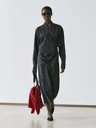 Midi dress with draped detail