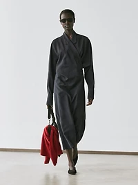 Midi dress with draped detail