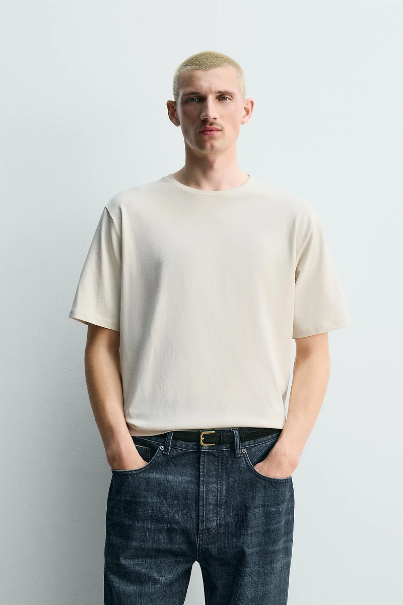 T-SHIRT REGULAR FIT EN COTON MÉLANGÉ