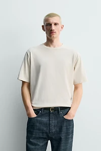 T-SHIRT REGULAR FIT EN COTON MÉLANGÉ
