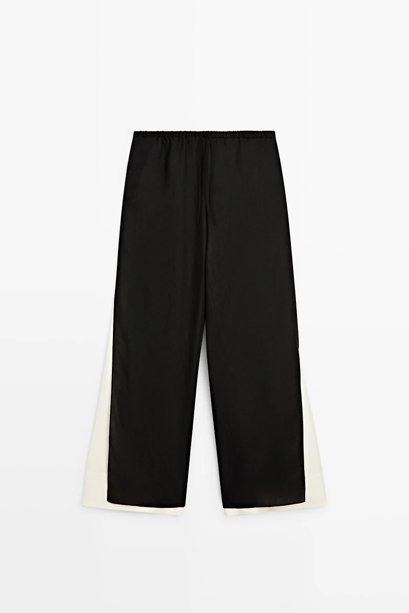 Flowing wide-leg pants with darts - co-ord