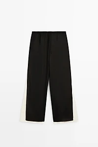 Flowing wide-leg pants with darts - co-ord