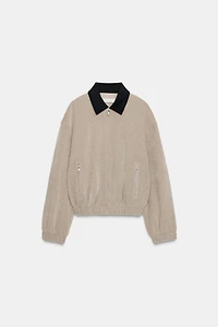 CONTRAST COLLAR CORDUROY JACKET
