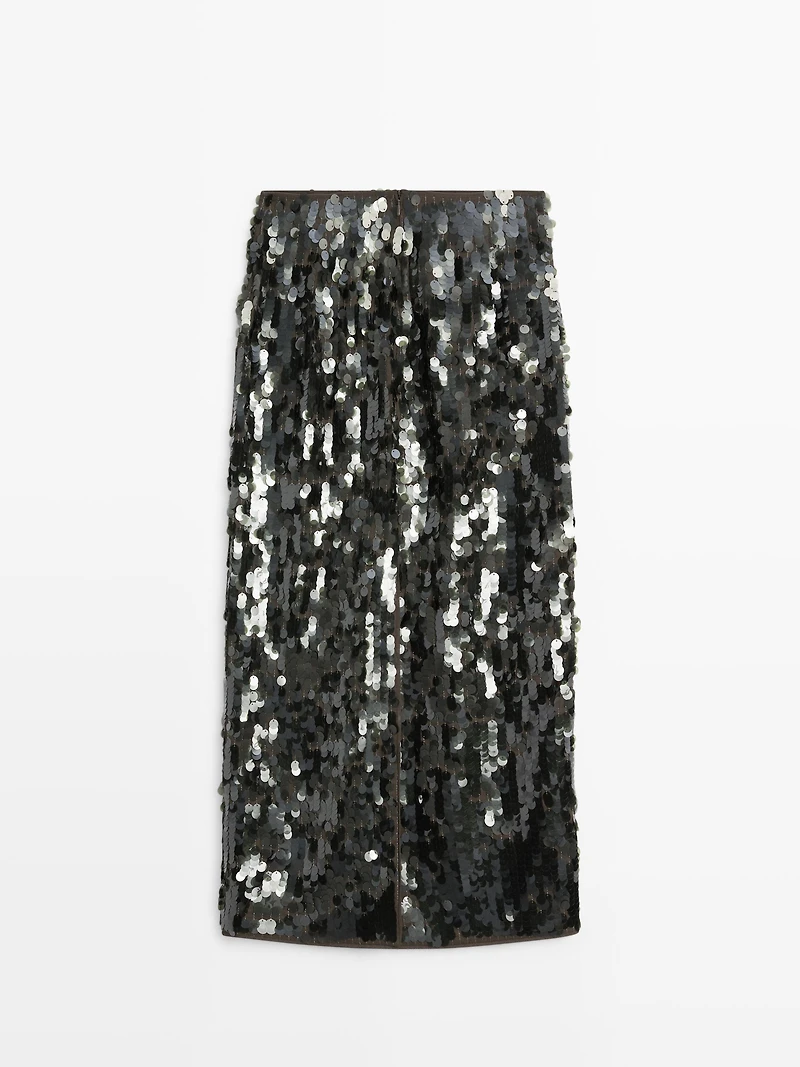Midi skirt with sequins
