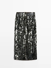 Midi skirt with sequins