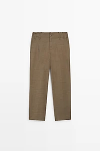 100% Wool Melange Suit Pants