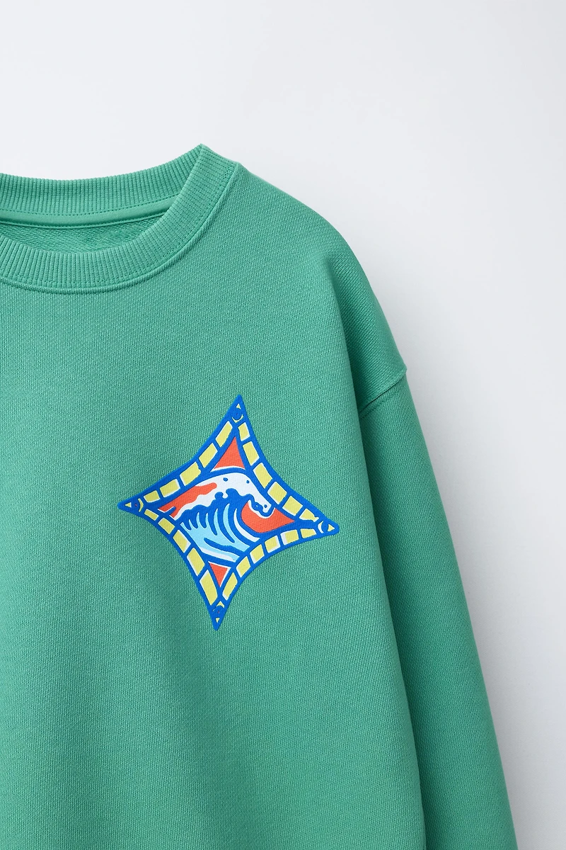 SURF PRINT SWEATSHIRT