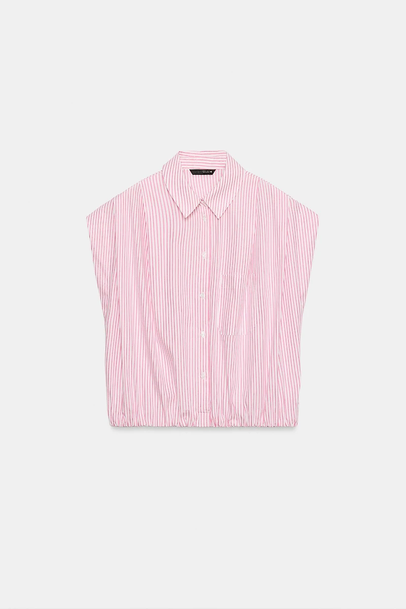 METALLIC THREAD STRIPED SHIRT