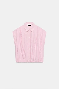METALLIC THREAD STRIPED SHIRT