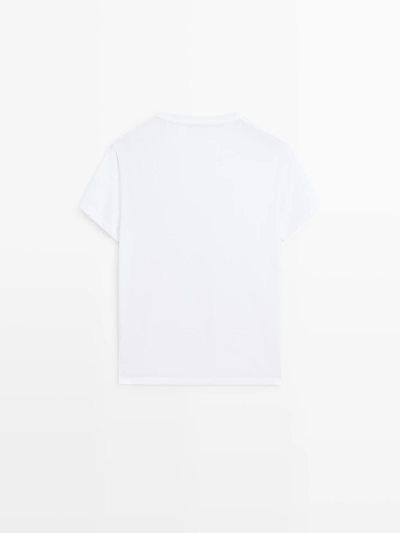 T-shirt en maille 100 % coton à manches courtes