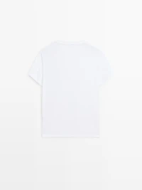 T-shirt en maille 100 % coton à manches courtes