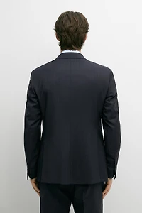 Striped 100% cool wool suit blazer