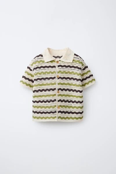 CHEMISE EN MAILLE CROCHET ZIGZAG