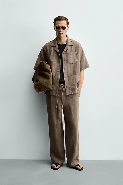 100% LINEN RELAXED FIT PANTS