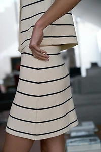 STRIPED KNIT MINI SKIRT