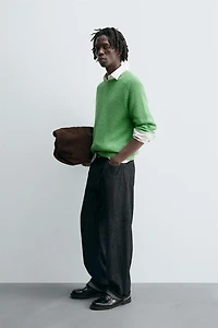 TEXTURED COTTON-CASHMERE SWEATER