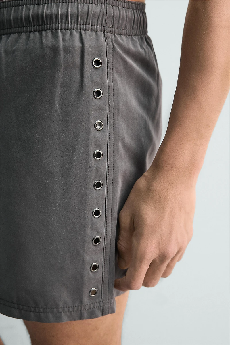METALLIC EYELET SWIMSUIT