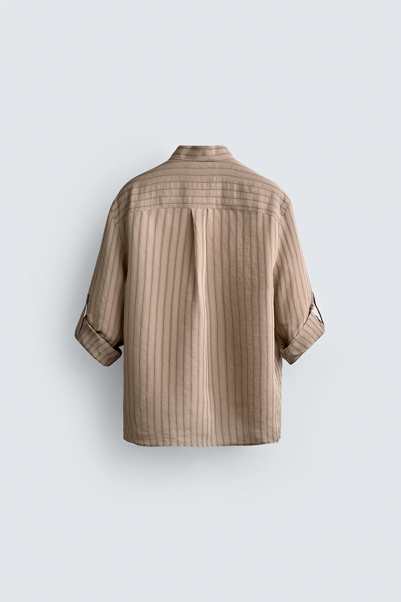 CHEMISE À RAYURES PATTES AUX MANCHES