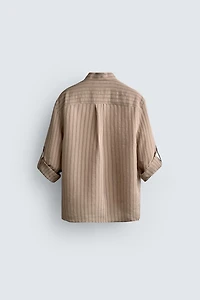 CHEMISE À RAYURES PATTES AUX MANCHES
