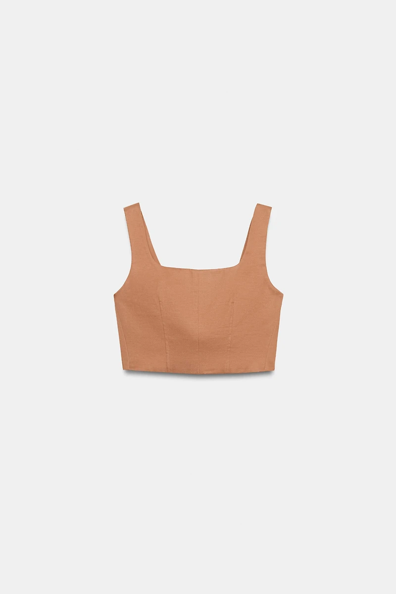 GOLD BUTTON CROPPED VEST
