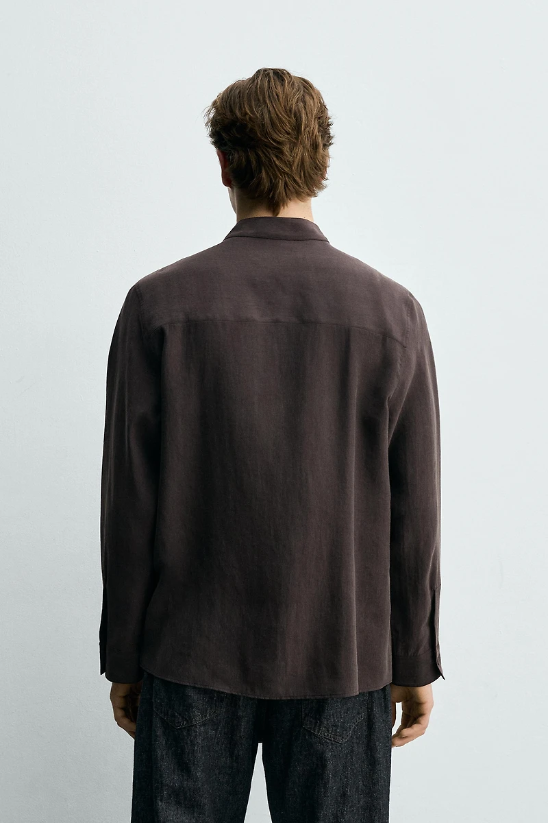CHEMISE FLUIDE COL BANDE