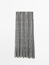 Long knit skirt with striped detail
