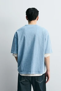 WASHED SLUB TEXTURED T-SHIRT