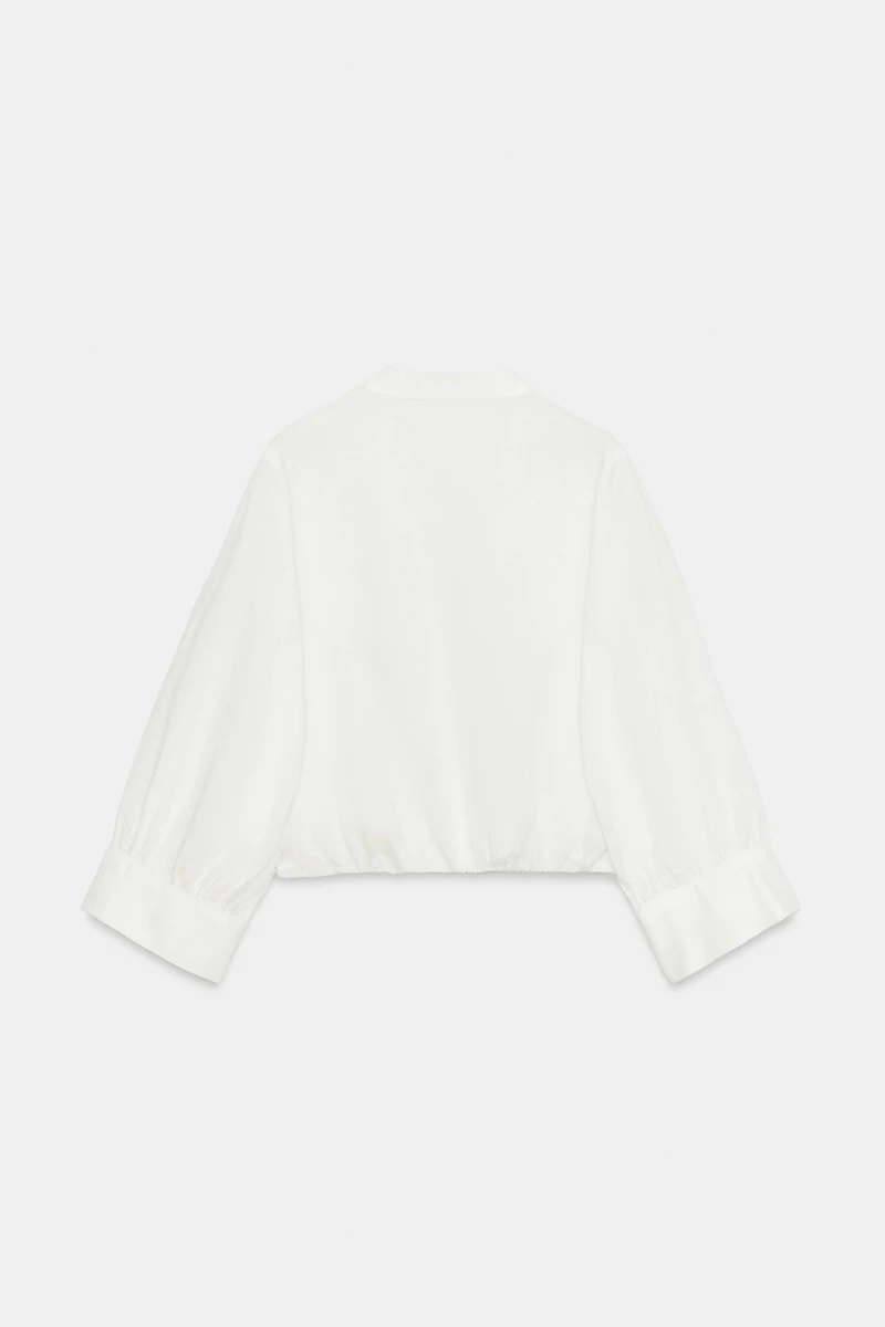 LINEN BALLOON SHIRT WITH FROG CLASPS