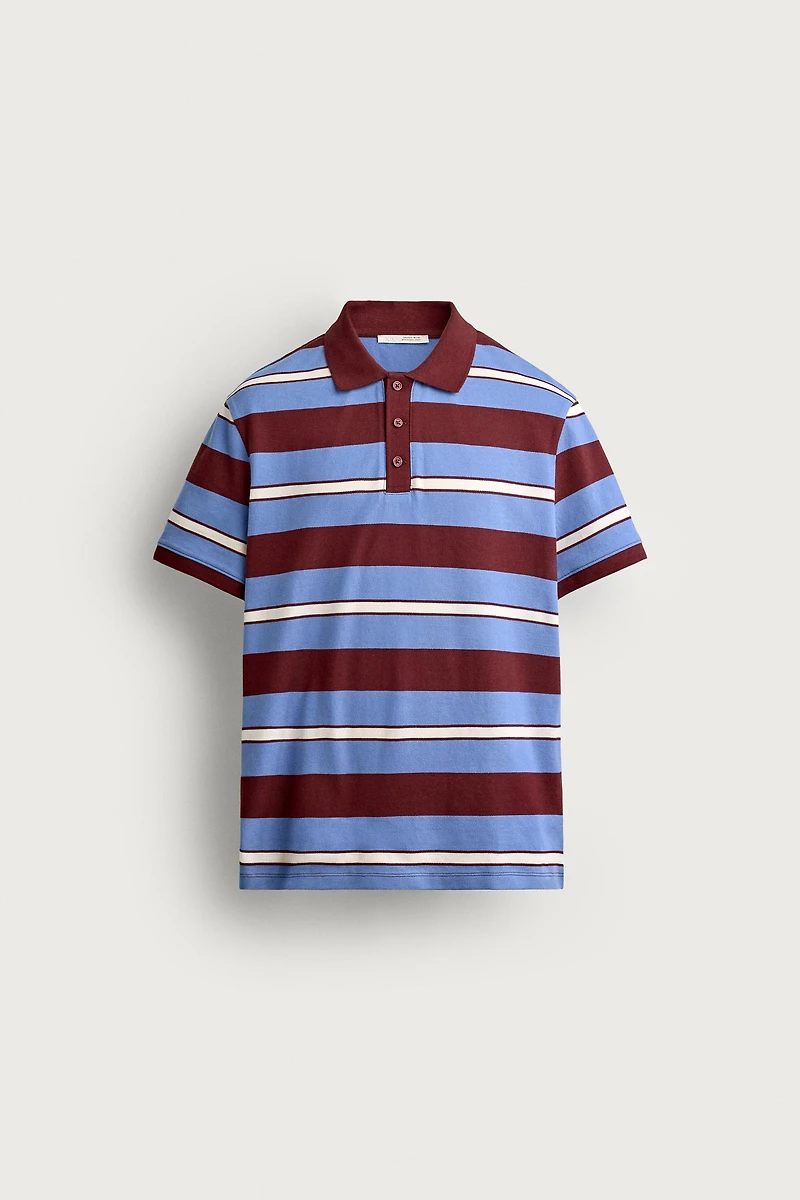 REGULAR FIT STRIPED PIQUÉ POLO