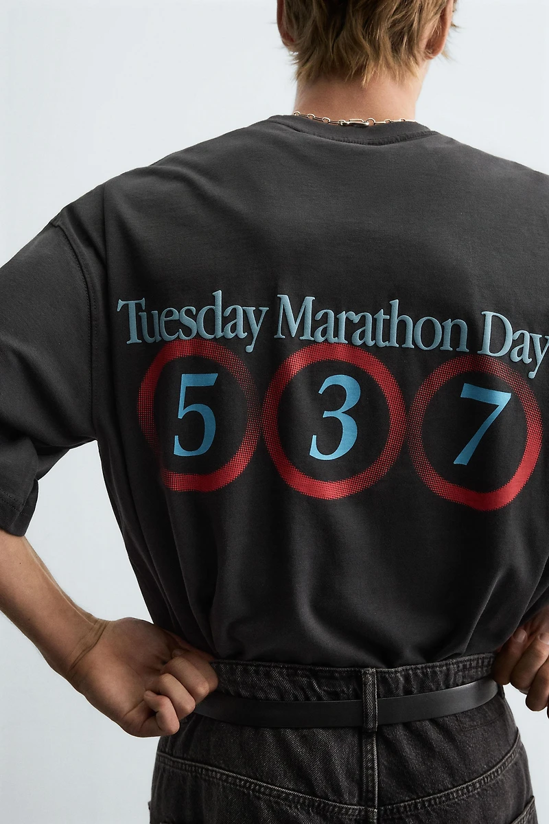 WASHED NUMBER T-SHIRT