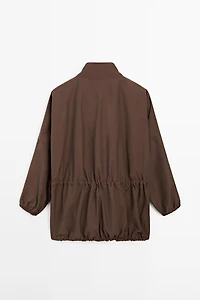Puff parka with collar detail